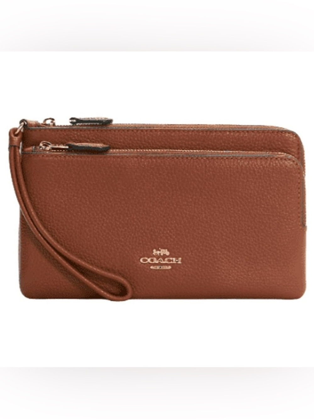 Coach Double Zip‎ Wallet - Women's Wristlets Brown logo designer preppy